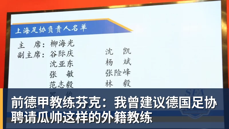 前德甲教练芬克：我曾建议德国足协聘请瓜帅这样的外籍教练