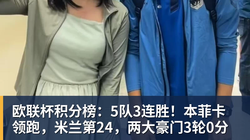 欧联杯积分榜:5队3连胜!本菲卡领跑,米兰第24,两大豪门3轮0分 欧联杯积分榜:5队3连胜!本菲卡领跑,米兰第24,两大豪门3轮0分